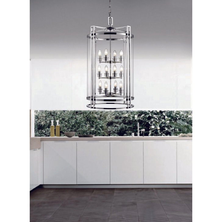 Diyas Eaton IL31085 Polished Chrome 12 Light Pendant