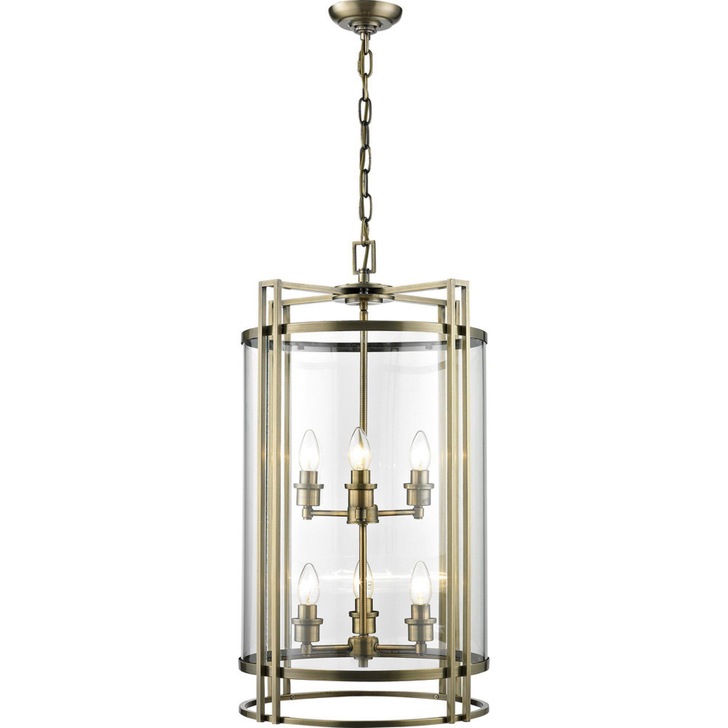 Diyas Eaton IL31094 Antique Brass 6 Light Pendant