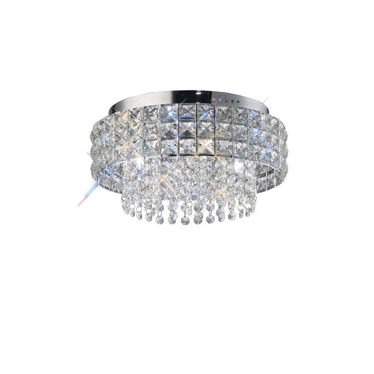 Diyas Edison IL31150 Polished Chrome 4 Light Flush Crystal Ceiling Light