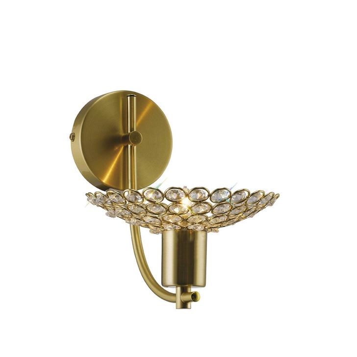 Diyas Ellen IL20600 Satin Brass Single Crystal Wall Light