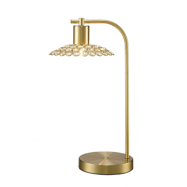 Diyas Ellen IL20603 Satin Brass Crystal Table Lamp