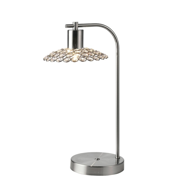 Diyas Ellen IL20608 Satin Nickel Crystal Table Lamp