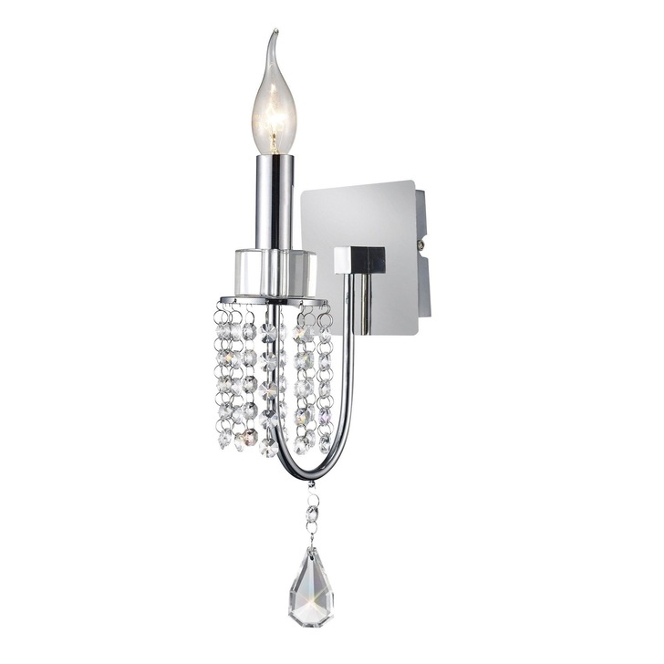 Diyas Emily IL31540 Polished Chrome 1 Light Crystal Wall Light