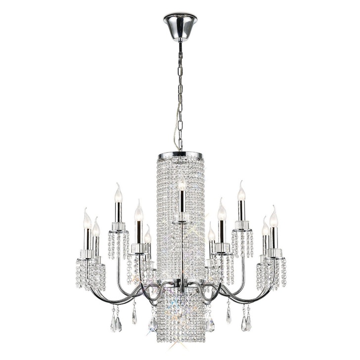 Diyas Emily IL31544 Polished Chrome 13 Light Crystal Chandelier