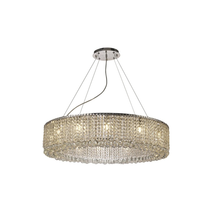 Diyas Empire IL31731 Polished Chrome 12 Light Round Crystal Pendant