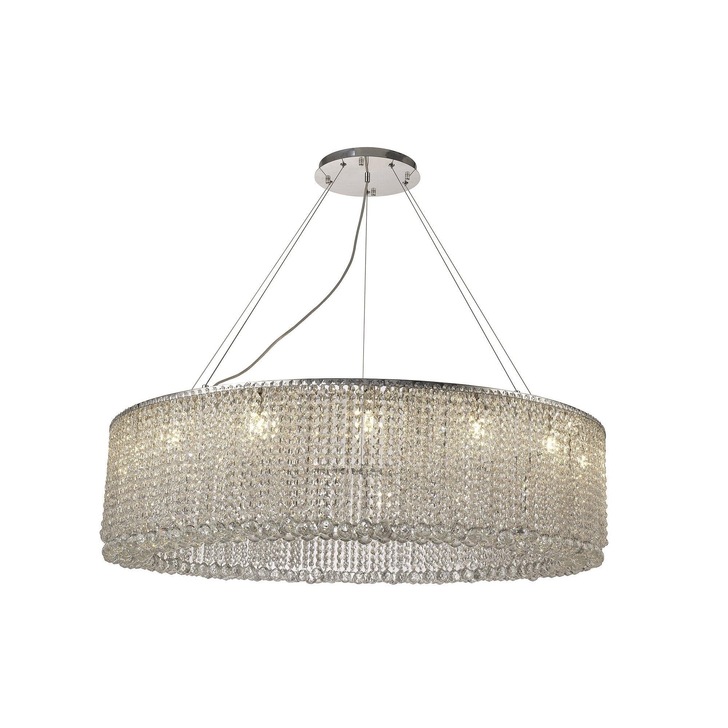 Diyas Empire IL31732 Polished Chrome 15 Light Round Crystal Pendant