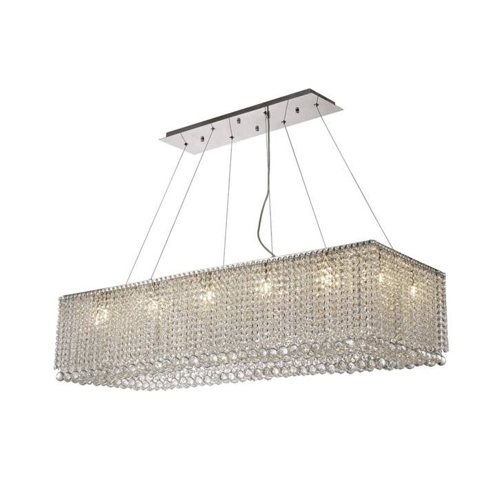 Diyas Empire IL31733 Polished Chrome 14 Light Linear Crystal Pendant