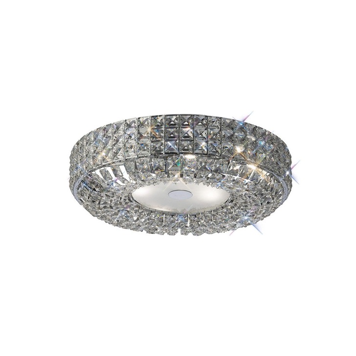 Diyas Enya IL31201 Polished Chrome 6 Light Flush Crystal Ceiling Light