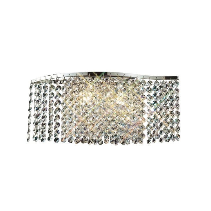 Diyas Fabio IL30571 Polished Chrome 2 Light Crystal Wall Light