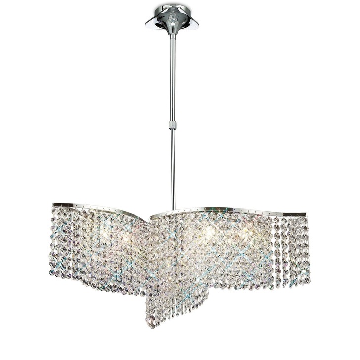 Diyas Fabio IL30572 Polished Chrome 6 Light Semi Flush Crystal Ceiling Light