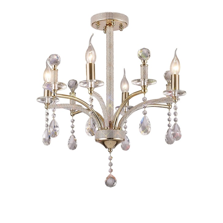 Diyas Fiore IL32364 French Gold 4 Light Crystal Chandelier