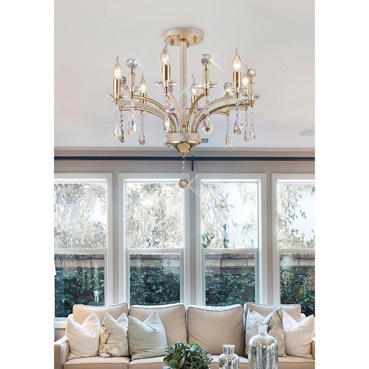 Diyas Fiore IL32366 French Gold 6 Light Crystal Chandelier