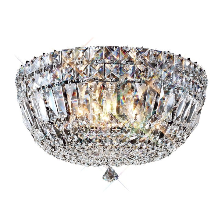 Diyas Georgina IL31480 Polished Chrome 3 Light Flush Crystal Ceiling Light