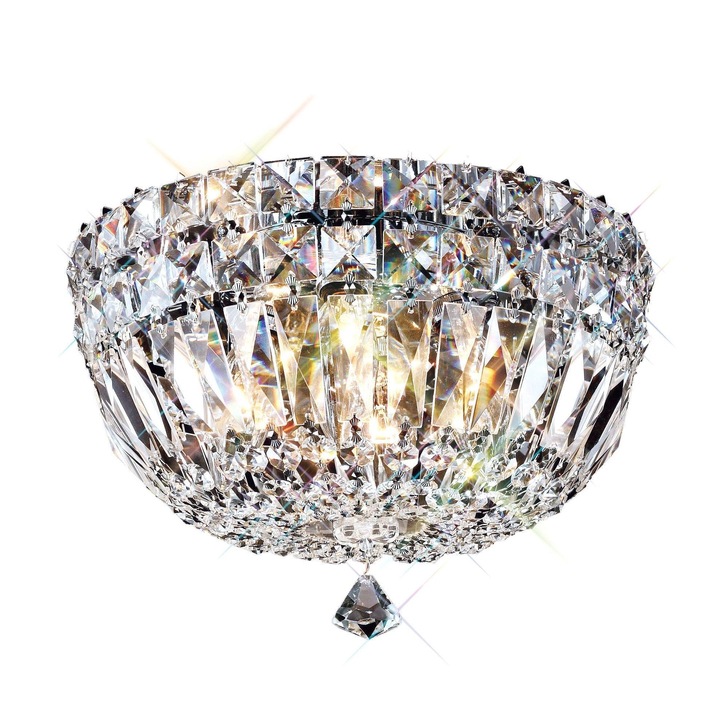 Diyas Georgina IL31481 Polished Chrome 4 Light Flush Crystal Ceiling Light