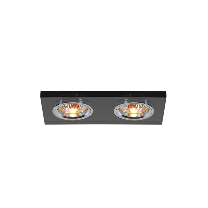 Diyas IL30807BL Rectangular Black Crystal Recessed Downlight