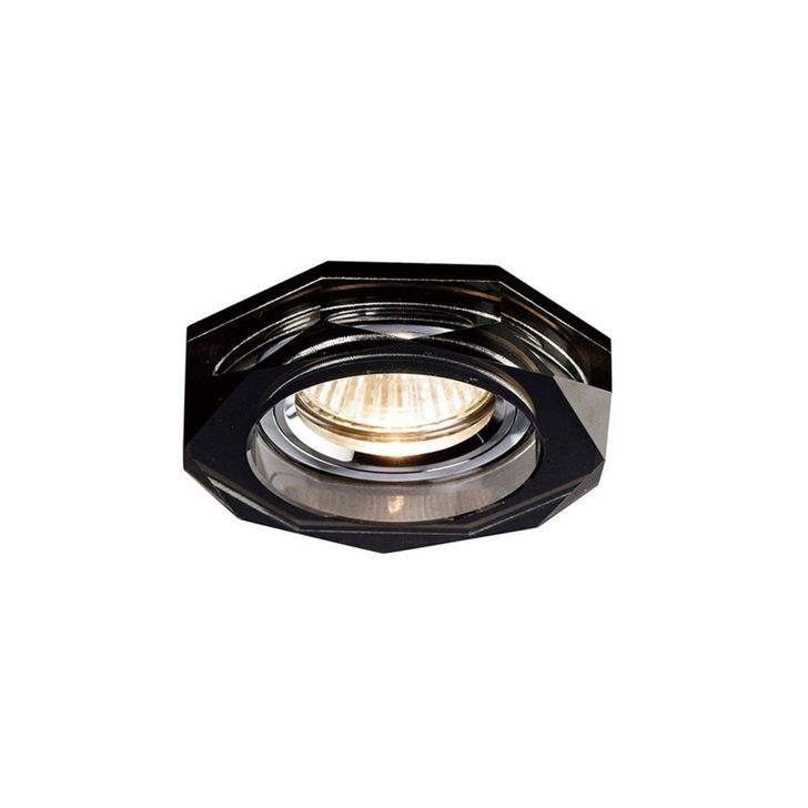 Diyas IL30823BL Hexagonal Black Crystal Recessed Downlight