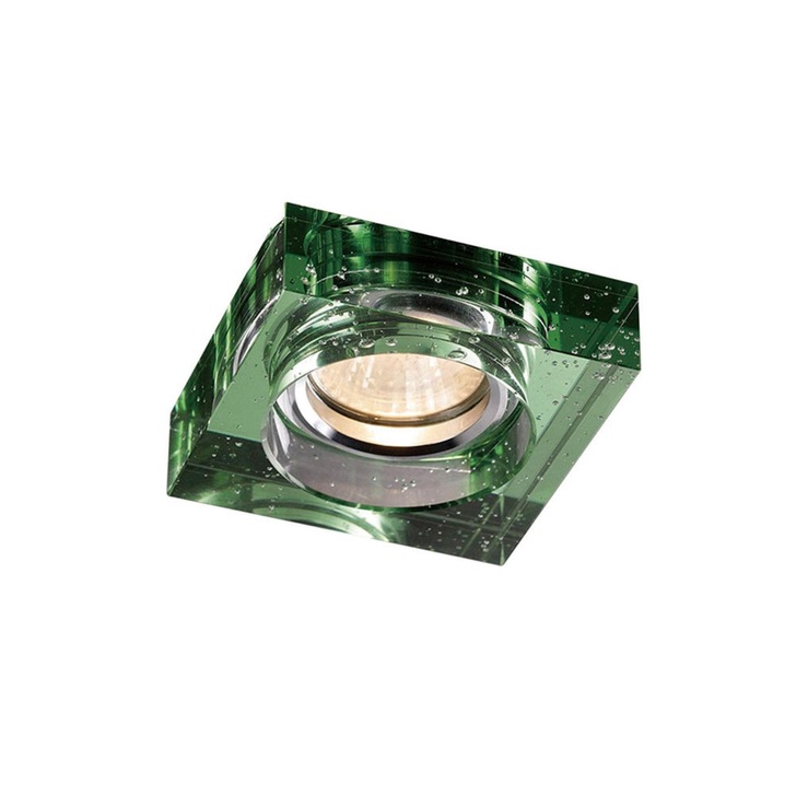 Diyas IL30832GR Square Green Crystal Bubble Effect Recessed Downlight