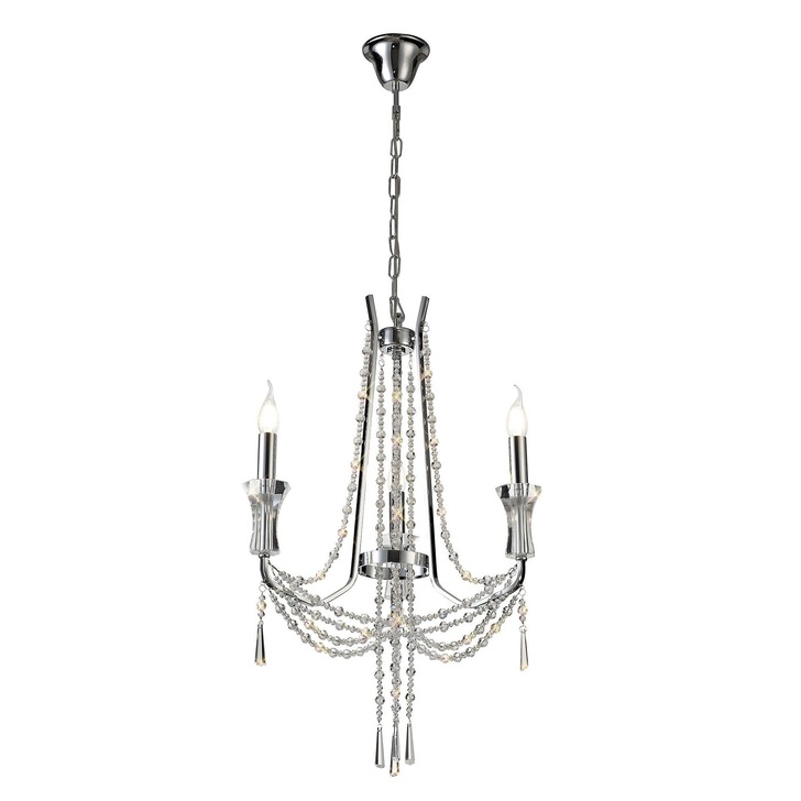 Diyas IL31742 Armand Polished Chrome 3 Light Crystal Chandelier