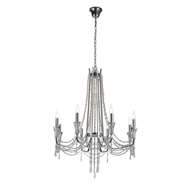 Diyas IL31744 Armand Polished Chromel 8 Light Crystal Chandelier