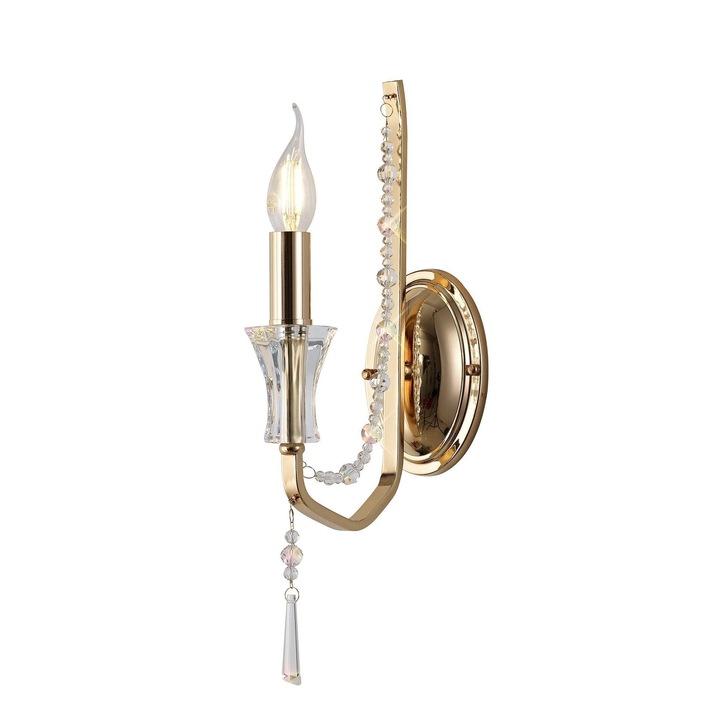 Diyas IL31750 Armand French Gold Single Crystal Wall Light