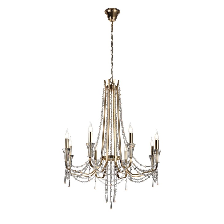 Diyas IL31754 Armand French Gold 8 Light Crystal Chandelier