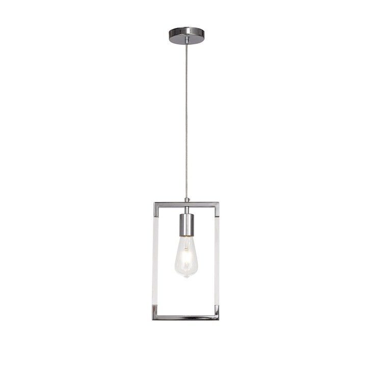 Diyas IL32780 Canto Polished Nickel/Acrylic Single Pendant