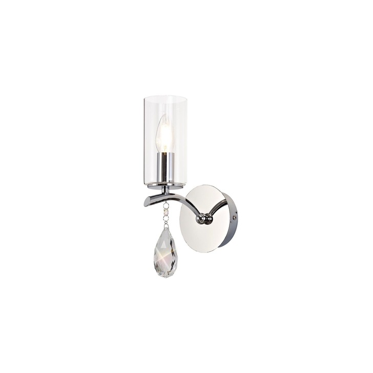 Diyas IL32791 Rhea Polished Chrome Crystal Single Wall Light