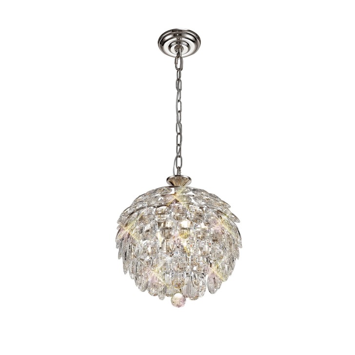 Diyas IL32800 Coniston Polished Chrome 3 Light Crystal Pendant