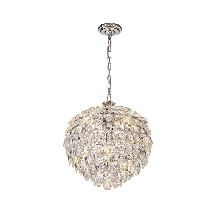 Diyas IL32801 Coniston Polished Chrome 6 Light Crystal Pendant