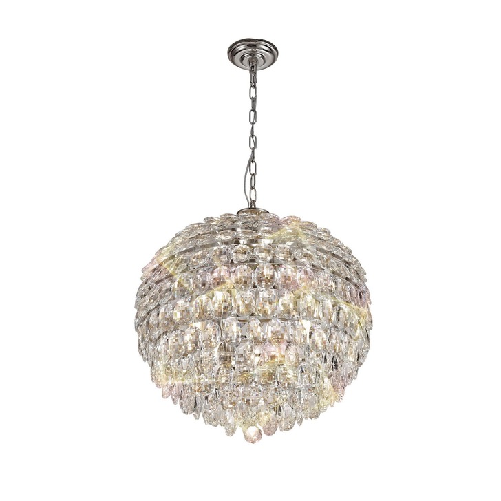 Diyas IL32802 Coniston Polished Chrome 9 Light Crystal Pendant