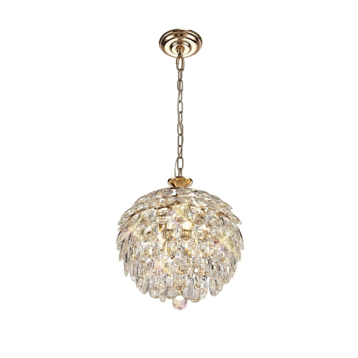 Diyas IL32803 Coniston French Gold 3 Light Crystal Pendant