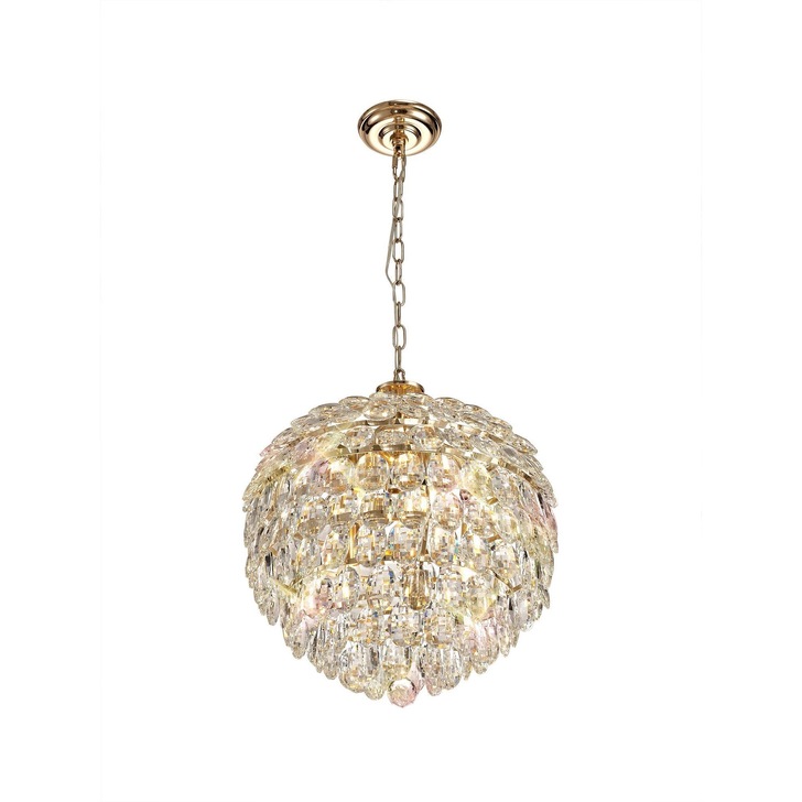 Diyas IL32804 Coniston French Gold 6 Light Crystal Pendant