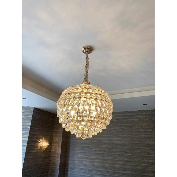 Diyas IL32805 Coniston French Gold 9 Light Crystal Pendant