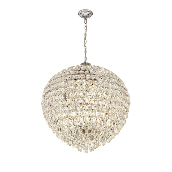 Diyas IL32809 Coniston Polished Chrome 16 Light Crystal Pendant