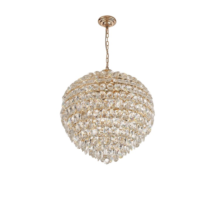 Diyas IL32810 Coniston French Gold 12 Light Crystal Pendant