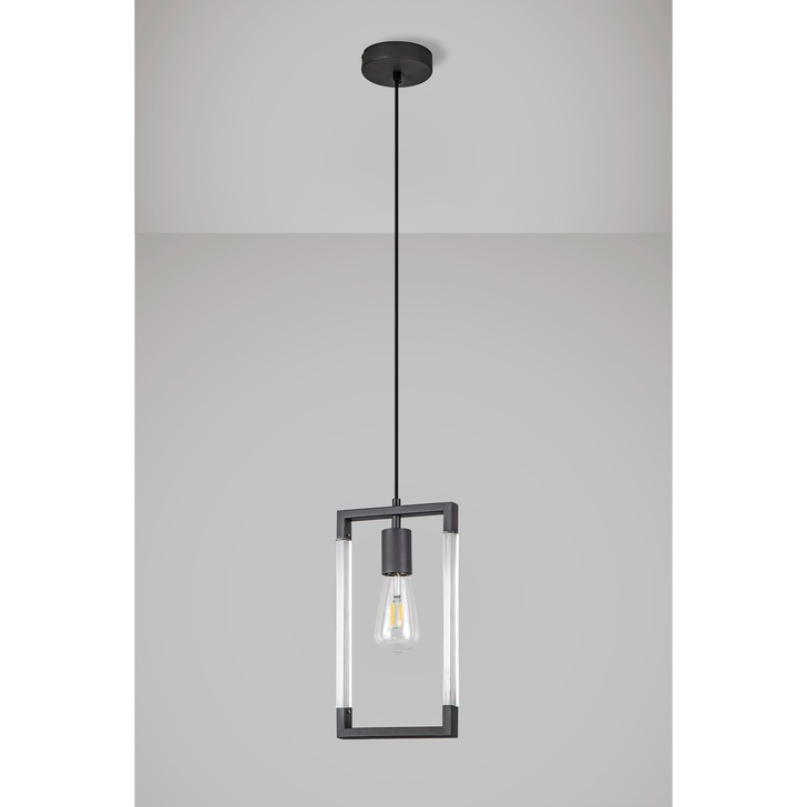 Diyas IL32855 Canto Rectangular Graphite Single Pendant