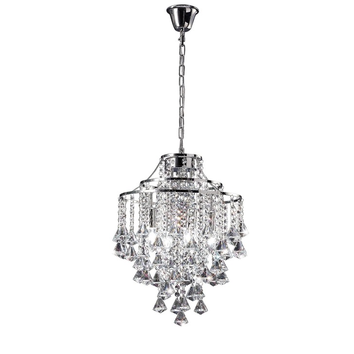 Diyas Inina IL30771 Polished Chrome 4 Light Crystal Pendant