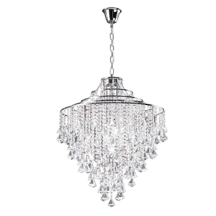 Diyas Inina IL30772 Polished Chrome 7 Light Crystal Pendant