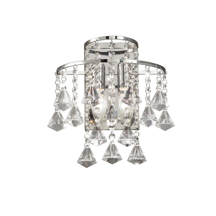 Diyas Inina IL30774 Polished Chrome 2 Light Crystal Wall Light