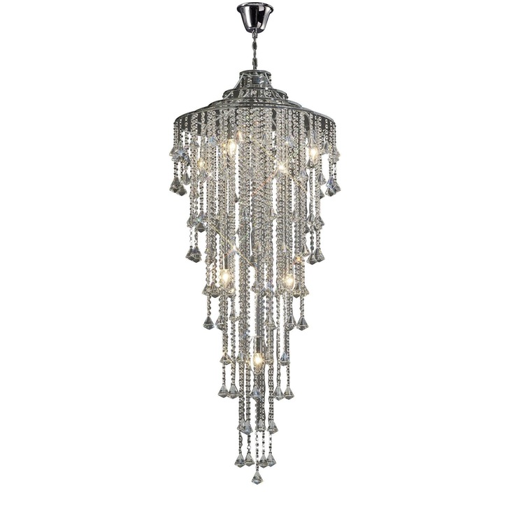 Diyas Inina IL30775 Polished Chrome 9 Light Crystal Pendant