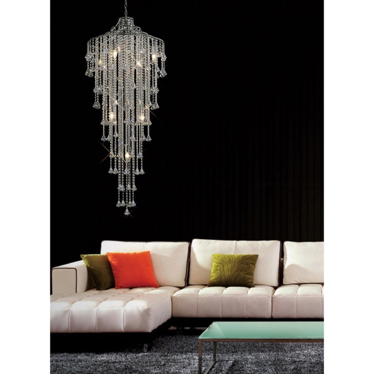 Diyas Inina IL30776 Polished Chrome 15 Light Crystal Pendant