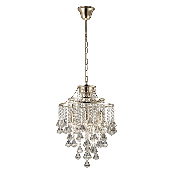 Diyas Inina IL32771 French Gold 4 Light Crystal Pendant