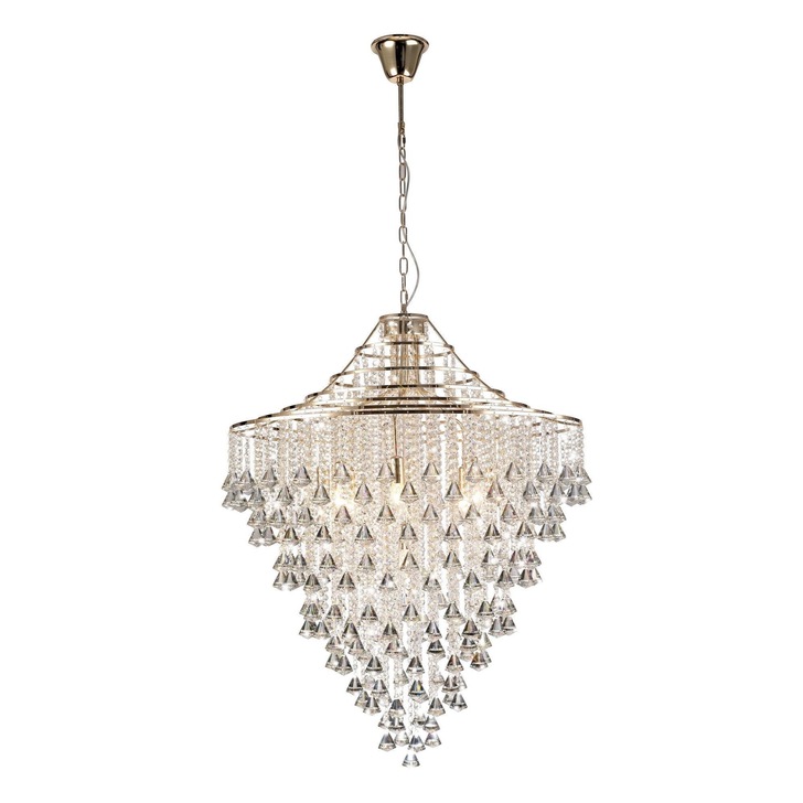 Diyas Inina IL32773 French Gold 9 Light Crystal Pendant