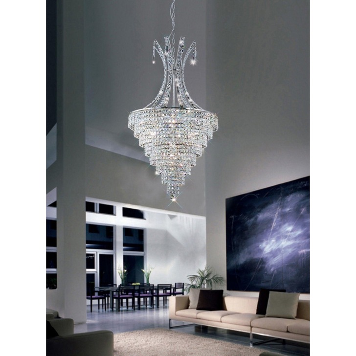 Diyas Kanya IL30049 Polished Chrome 10 Light Crystal Pendant