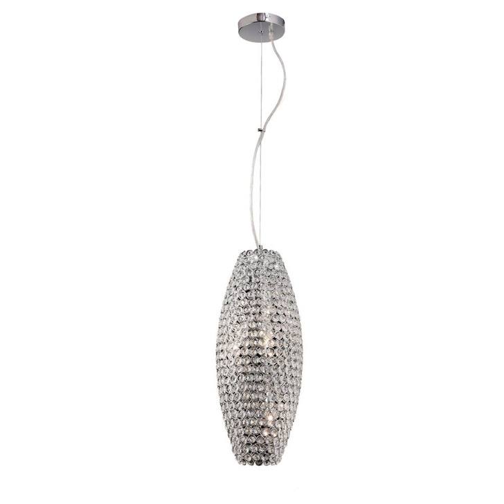 Diyas Kos IL30410 Polished Chrome 4 Light Crystal Pendant