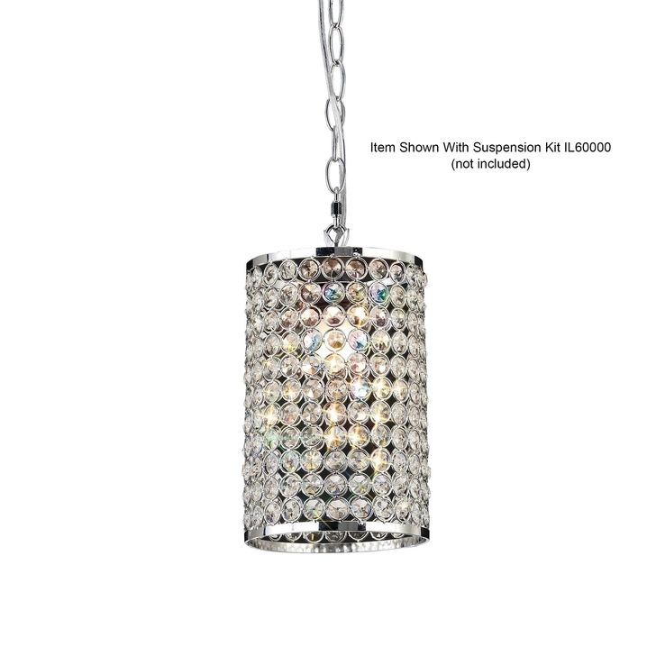 Diyas Kudo IL60002 Polished Chrome Crystal Non-Electric Shade