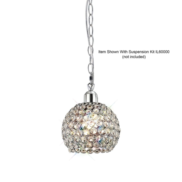 Diyas Kudo IL60004 Polished Chrome Crystal Non-Electric Shade