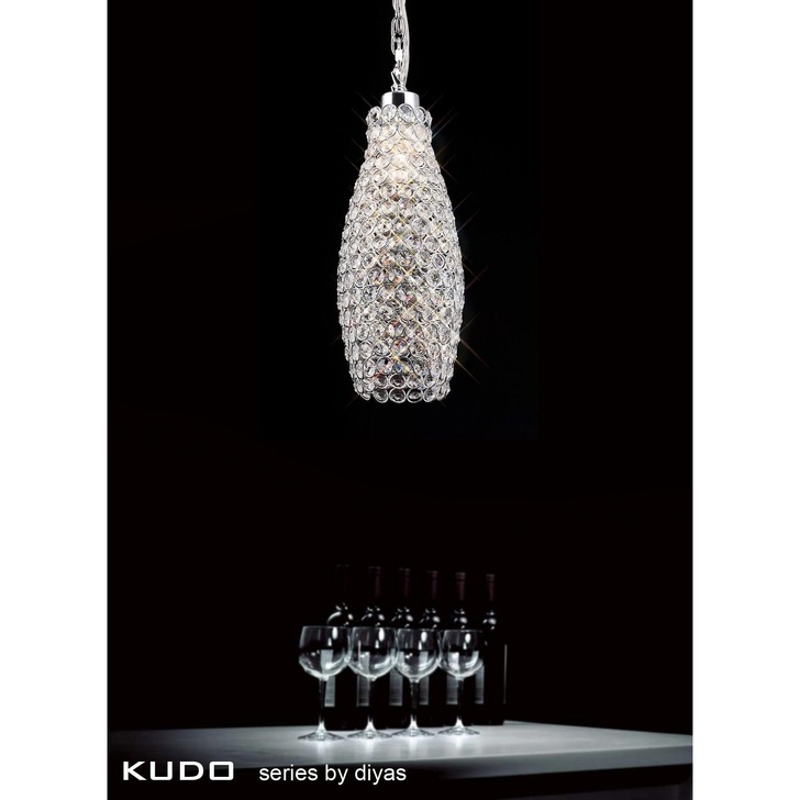 Diyas Kudo IL60005 Polished Chrome Crystal Non-Electric Shade