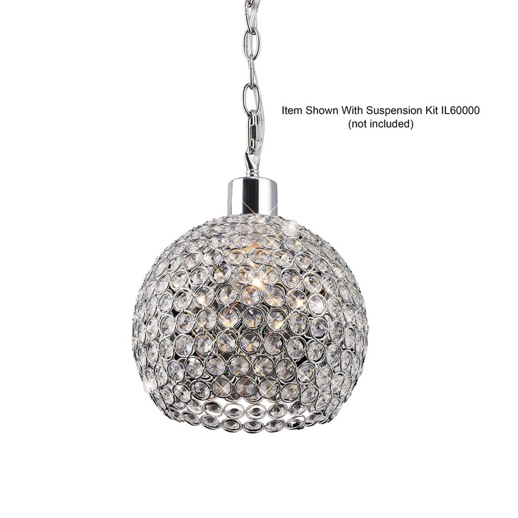 Diyas Kudo IL60007 Polished Chrome Crystal Non-Electric Shade