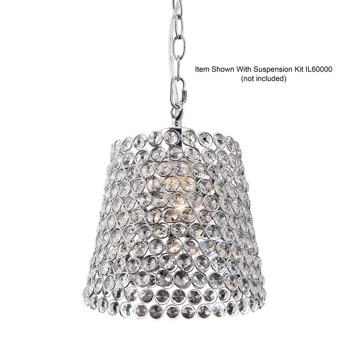 Diyas Kudo IL60008 Polished Chrome Crystal Non-Electric Shade